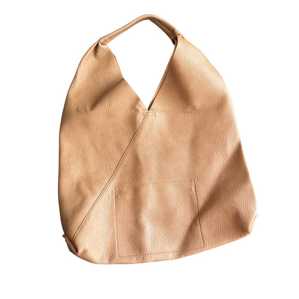 Shiraleah Vegan Leather Slouchy Hobo Tote Bag Beige - Picture 3 of 5
